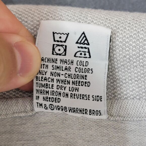 VTG RARE 1998 Evil Taz Tasmanian Devil Polo‎ Heather Grey Warner Bros Mens 2XL - Picture 5 of 6